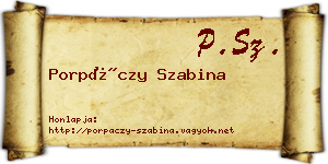 Porpáczy Szabina névjegykártya